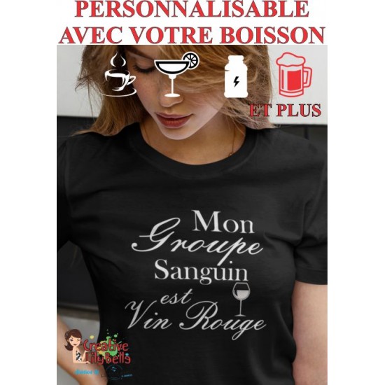 T-SHIRT My blood type is red wine ts45996